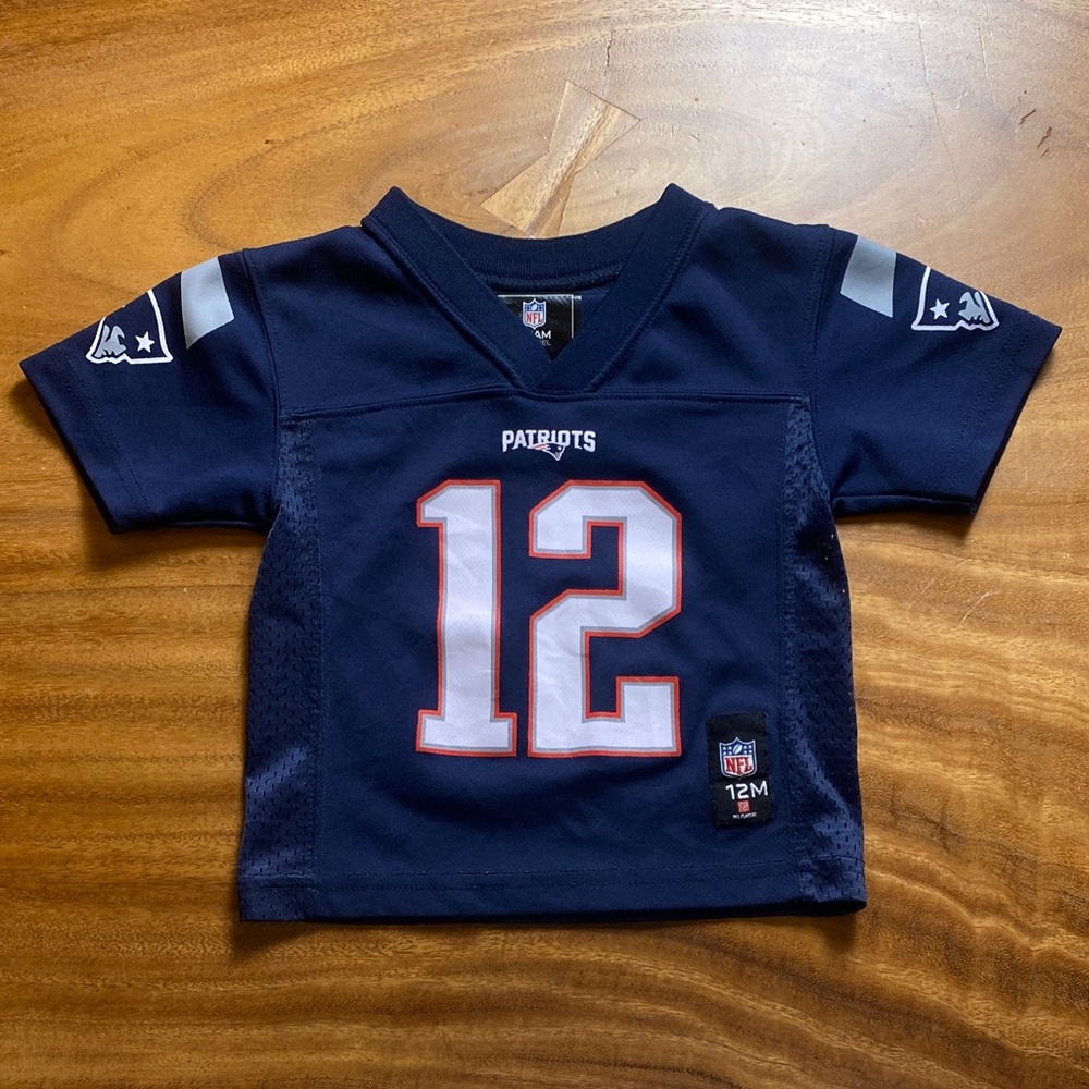 Vintage Retired player Tom Brady Kids Patriots Navy Blue Jersey